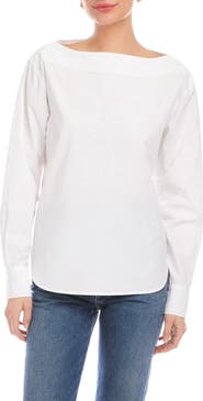 FIFTEEN TWENTY Elyse Boat Neck Cotton Top