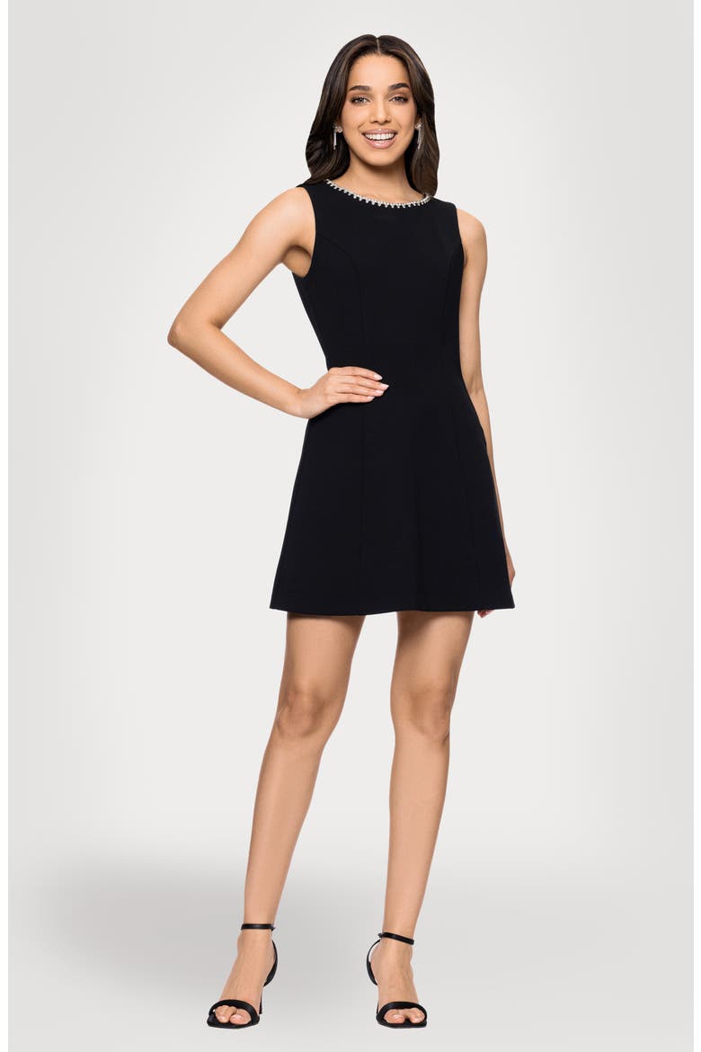 Rhinestone Heart Minidress, Alternate, color, BLACK