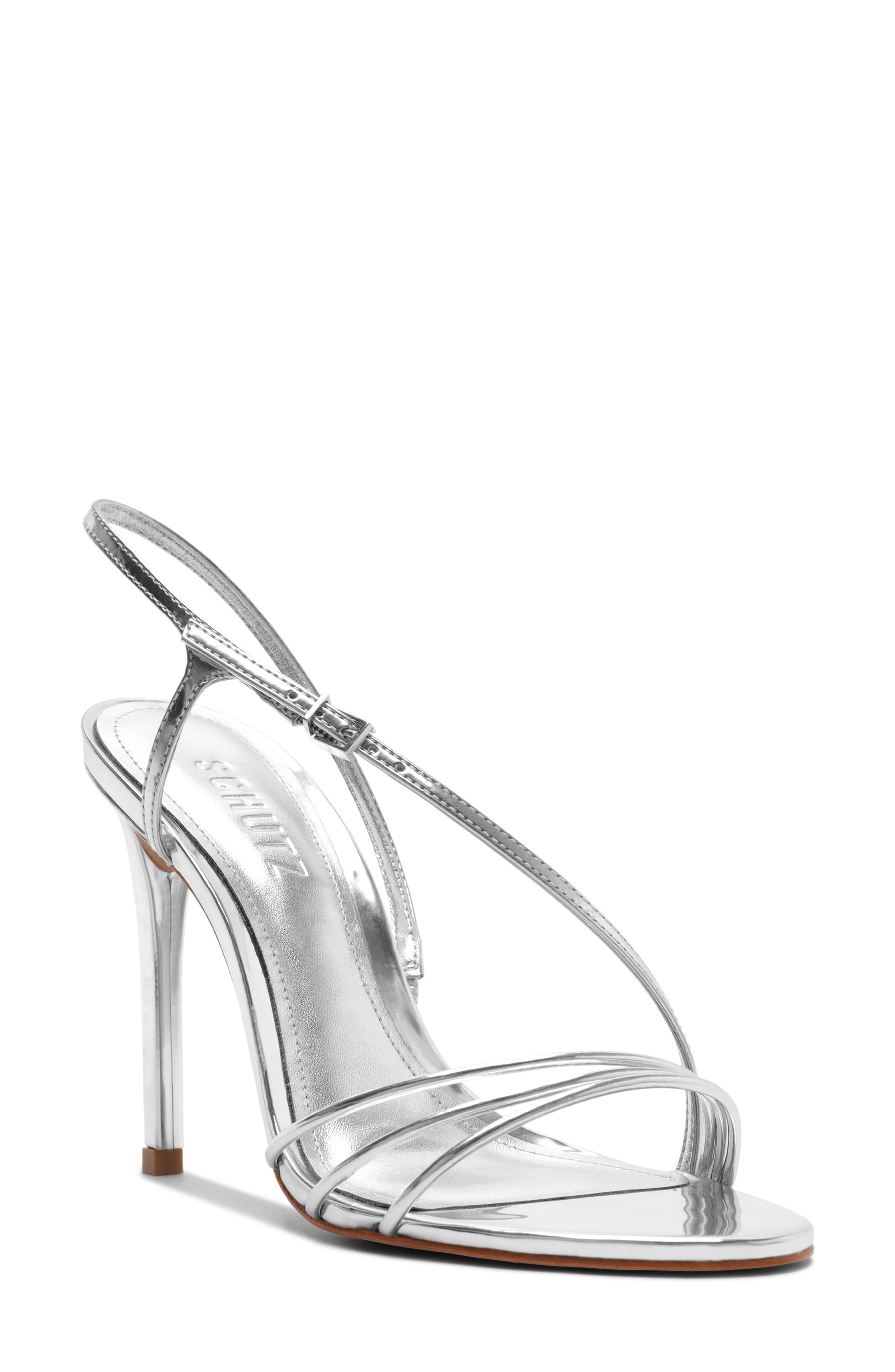 Schutz Inez Slingback Sandal, Main, color, Prata