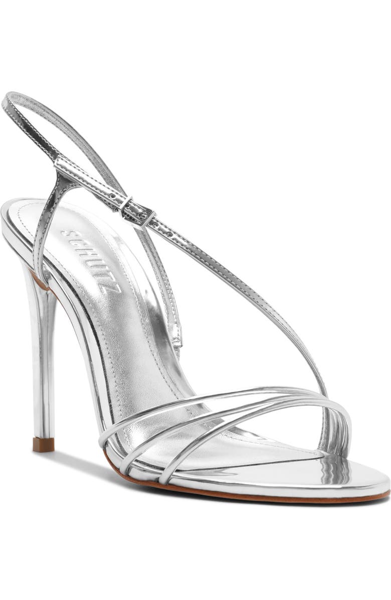 Schutz Inez Slingback Sandal, Main, color, Prata