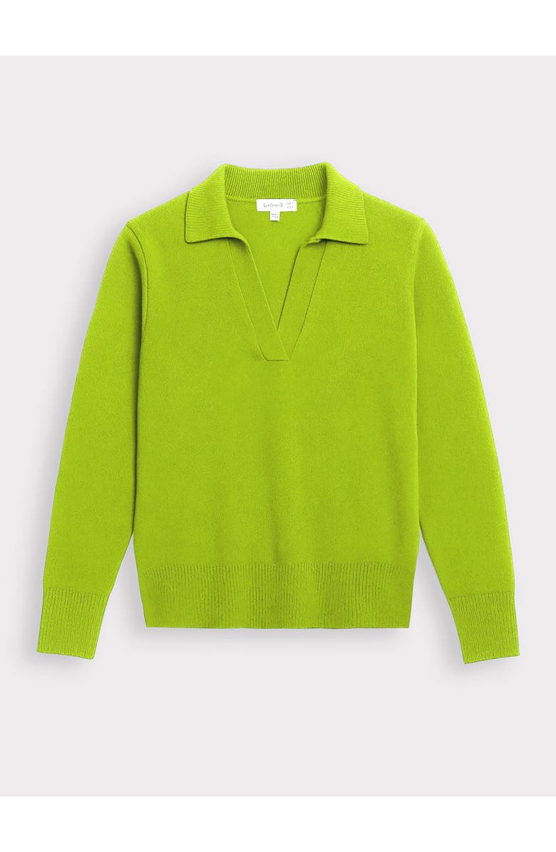 Kettlewell Long Sleeve Collared V-Neck Sweater, Alternate, color, Parrot Green