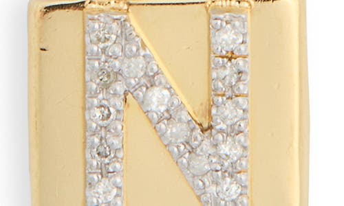 Meshmerise Diamond Padlock Initial Pendant Necklace In Gold