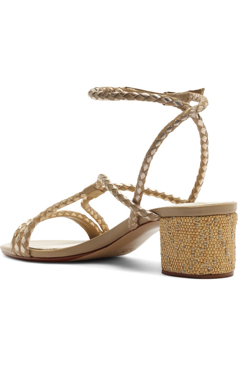 Alexandre Birman Elba Block Heel Sandal, Alternate, color, Semolina/ Golden