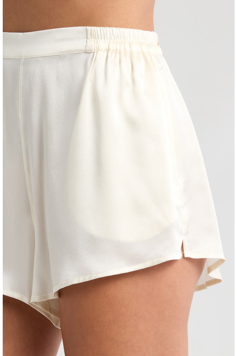 Washable Silk Short Pajamas, Alternate, color, TRANQUIL WHITE