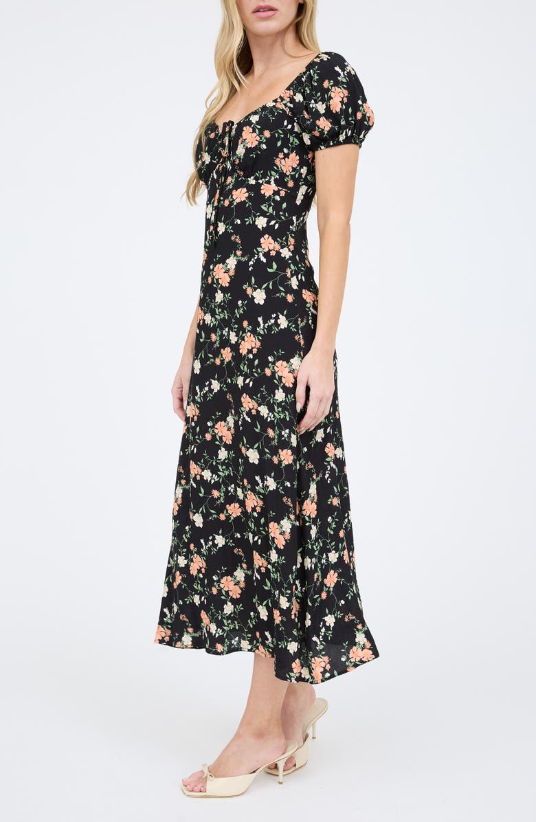 Blu Pepper Floral Midi Dress, Alternate, color, Black Multi