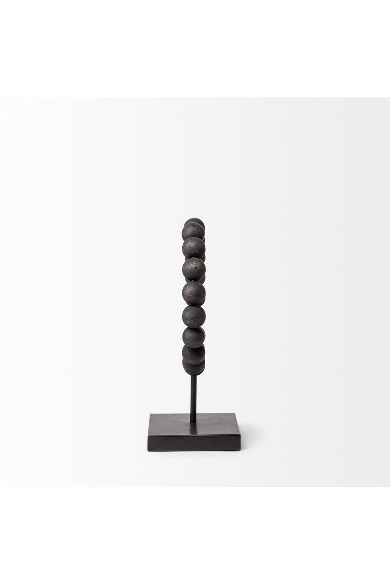 Tulane Beaded Broken Sphere Decorative Object, Alternate, color, Black