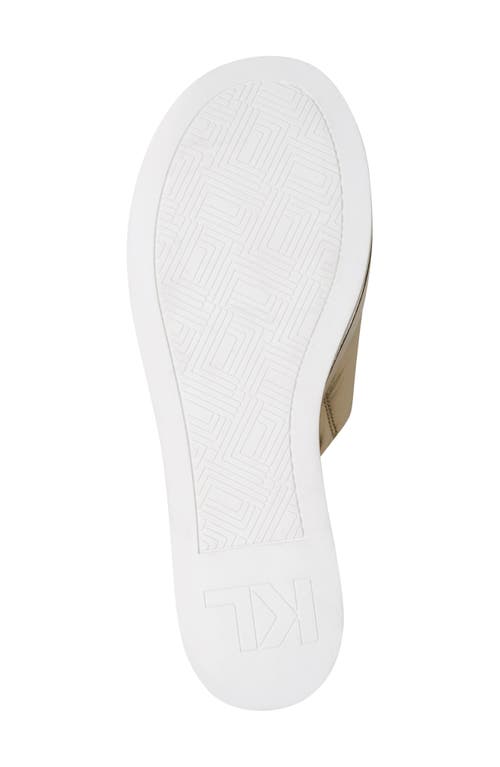 Karl Lagerfeld Paris Calvina Platform Wedge Sandal In White Gold