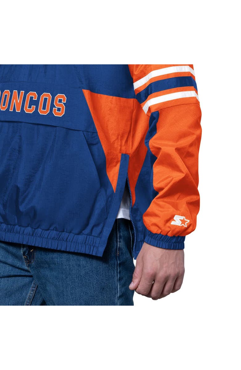 STARTER Men's Starter Royal Denver Broncos Vintage Logo Prospect Half-Zip Pullover, Alternate, color, Royal