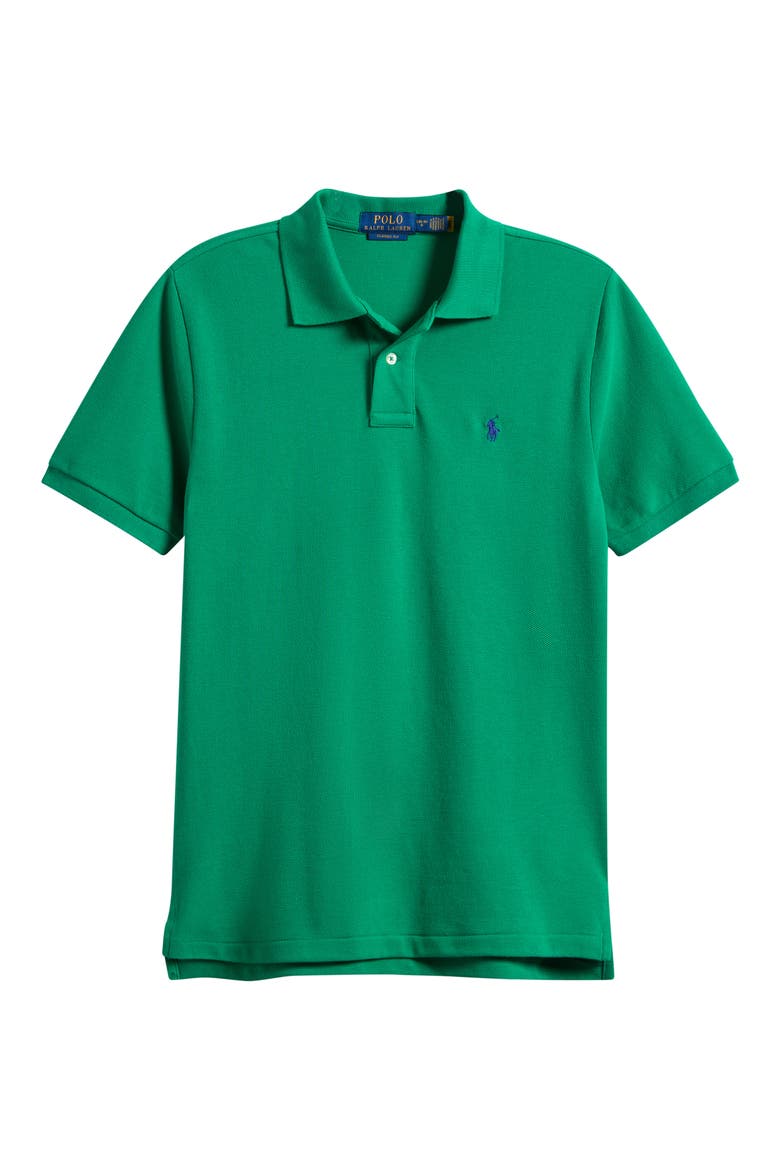 Kids' Basic Mesh Knit Cotton Polo, Main, color, BILLIARD