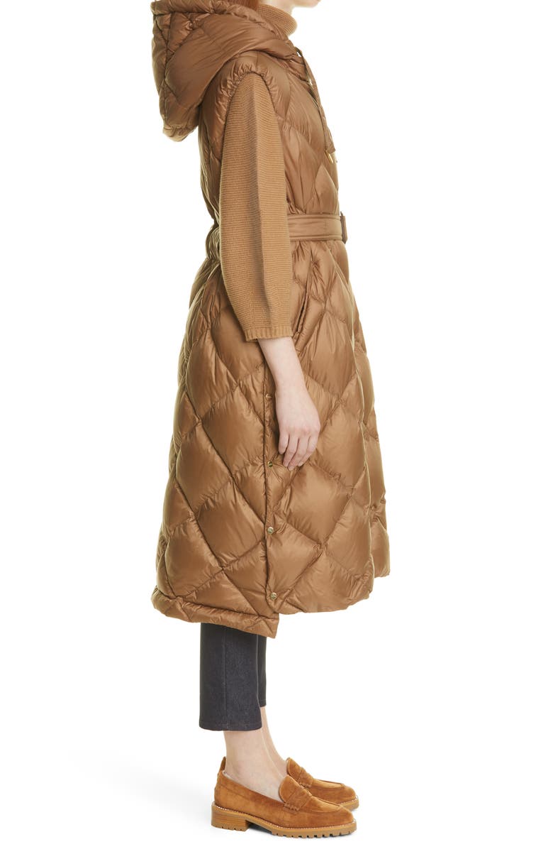Max Mara The Cube Tregil Down Hooded Long Vest, Alternate, color, 