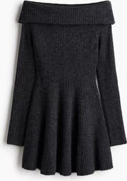 H&M Rib-knit Off-the-shoulder Dress