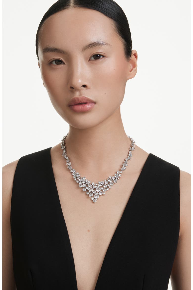 Constella Crystal Necklace, Alternate, color, WHITE/ SILVER