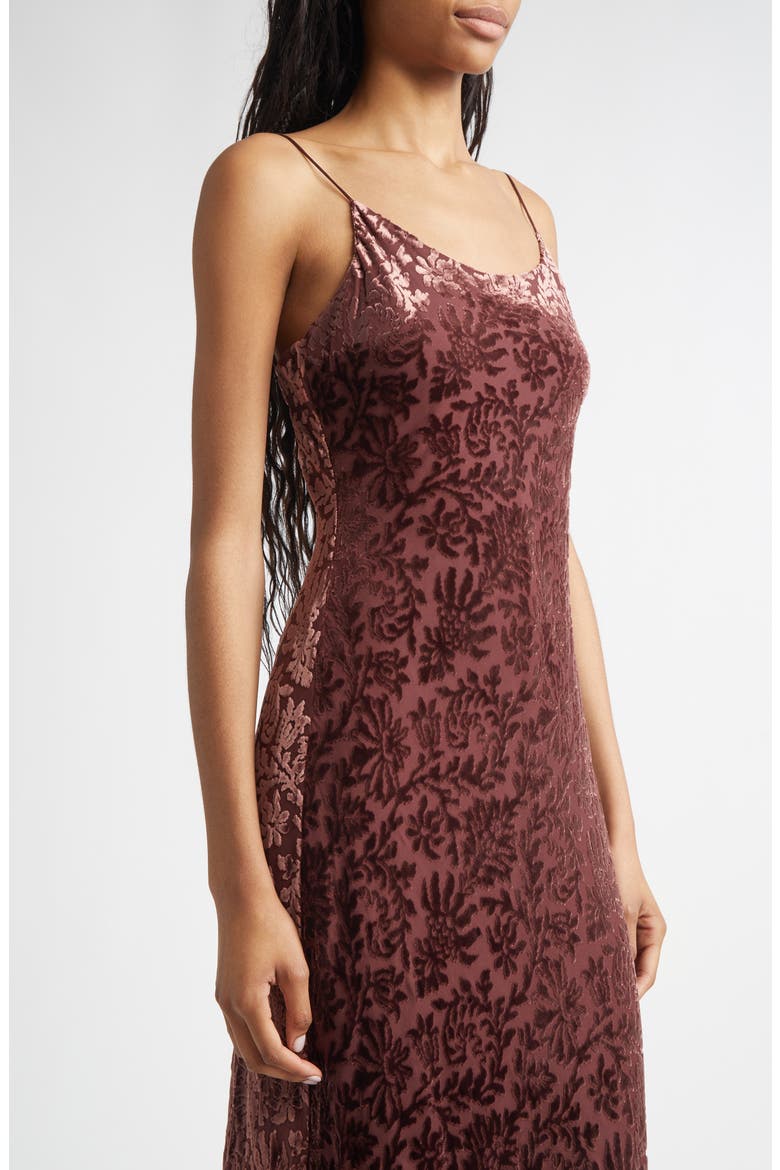 Jolynn Velvet Floral Gown, Alternate, color, RAISIN