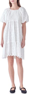 English Factory Eyelet Knit Combo Dress