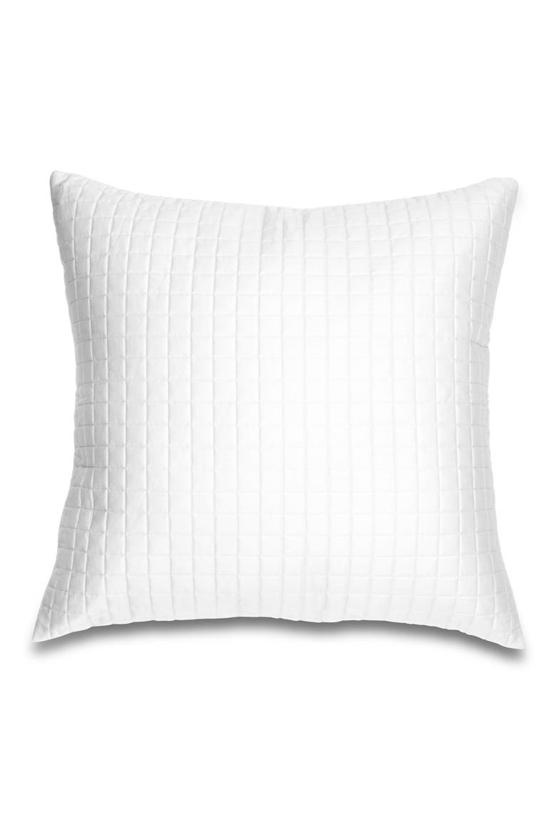 Masaccio Knife Edge 300 Thread Count Quilted Euro Sham, Main, color, WHITE