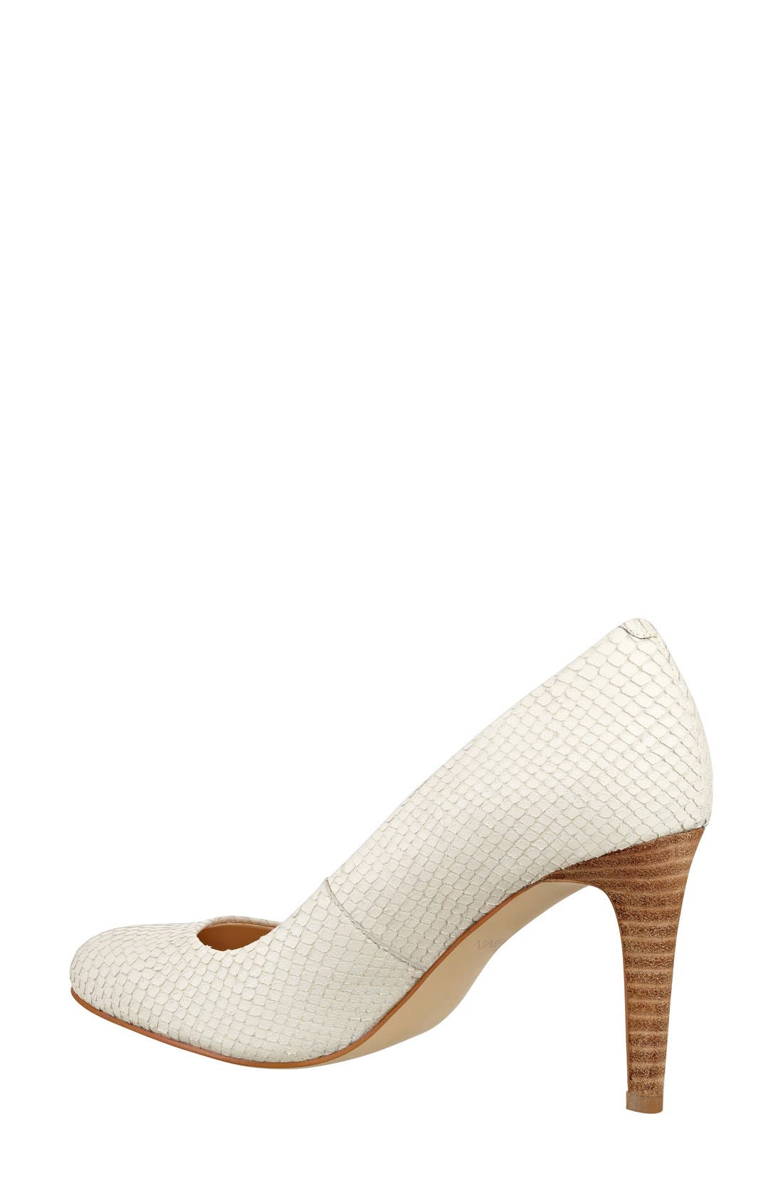'Handjive' Almond Toe Pump, Alternate, color, OFF WHITE LEATHER