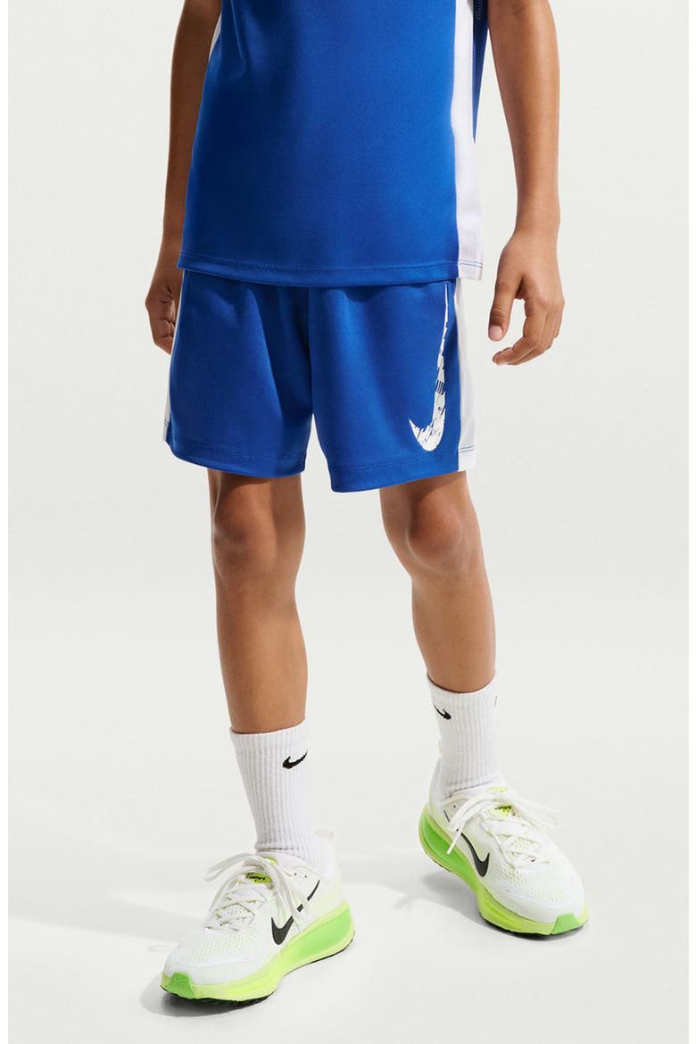 Kids' Dri-FIT Training Shorts, Main, color, GAME ROYAL/ WHITE/ WHITE