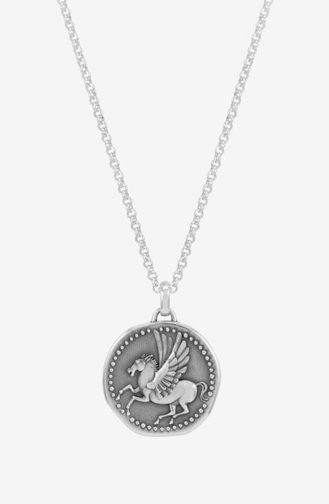 Men's 'Overcome and Thrive' Pegasus Talisman Necklace