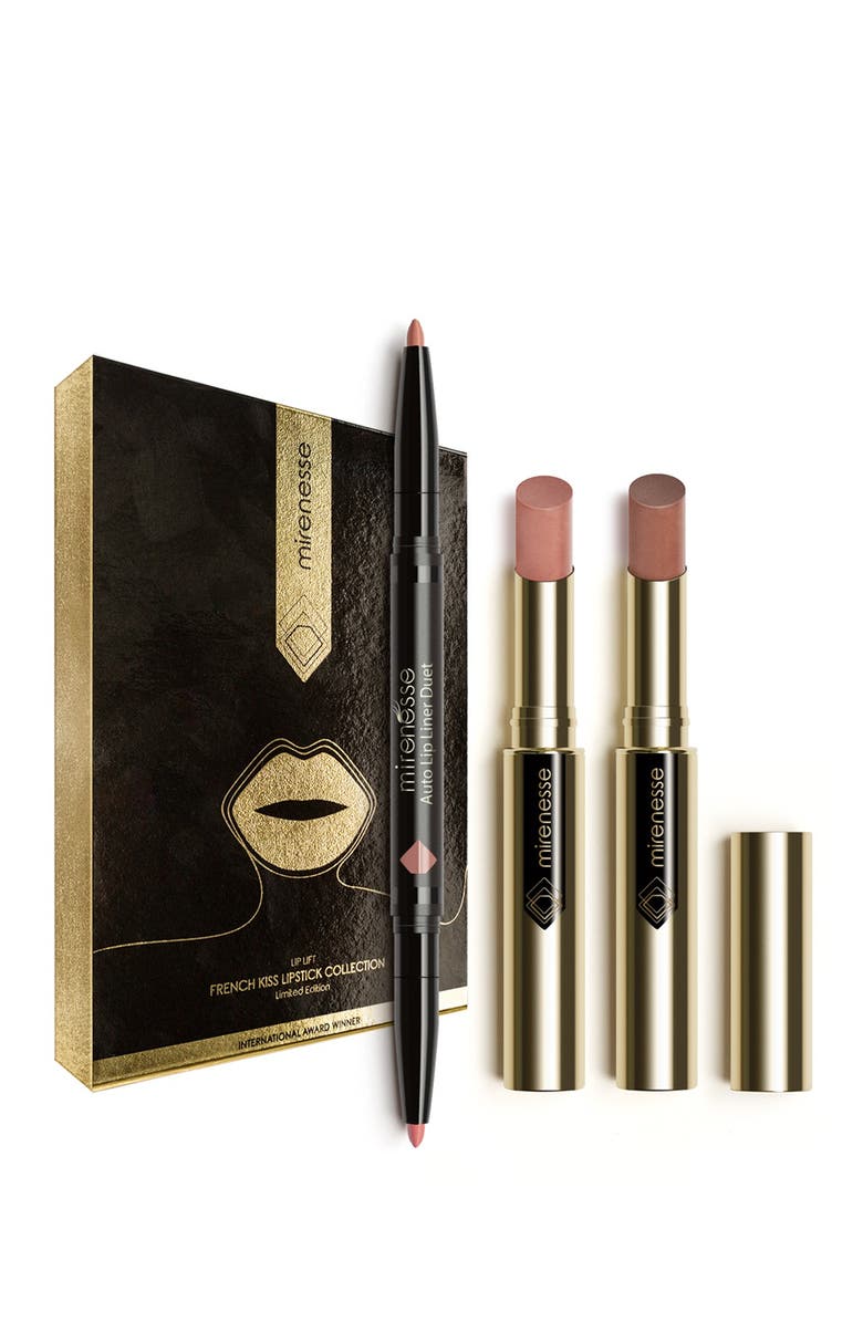 MIRENESSE Matte Natural 3-Piece French Kiss Lipstick Set, Alternate, color,