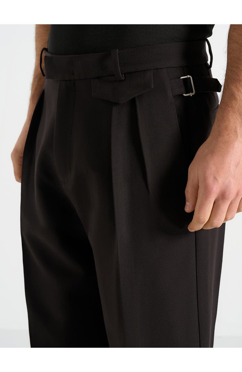Manière De Voir Pierre Relaxed Fit Pleated Tailored Trousers - Black, Alternate, color, Black