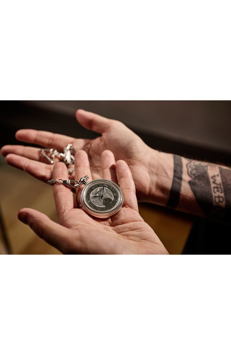 BULOVA Archive Series 150th Anniversary Pocket Watch, 45.5mm, Alternate, color, Silver-Tone