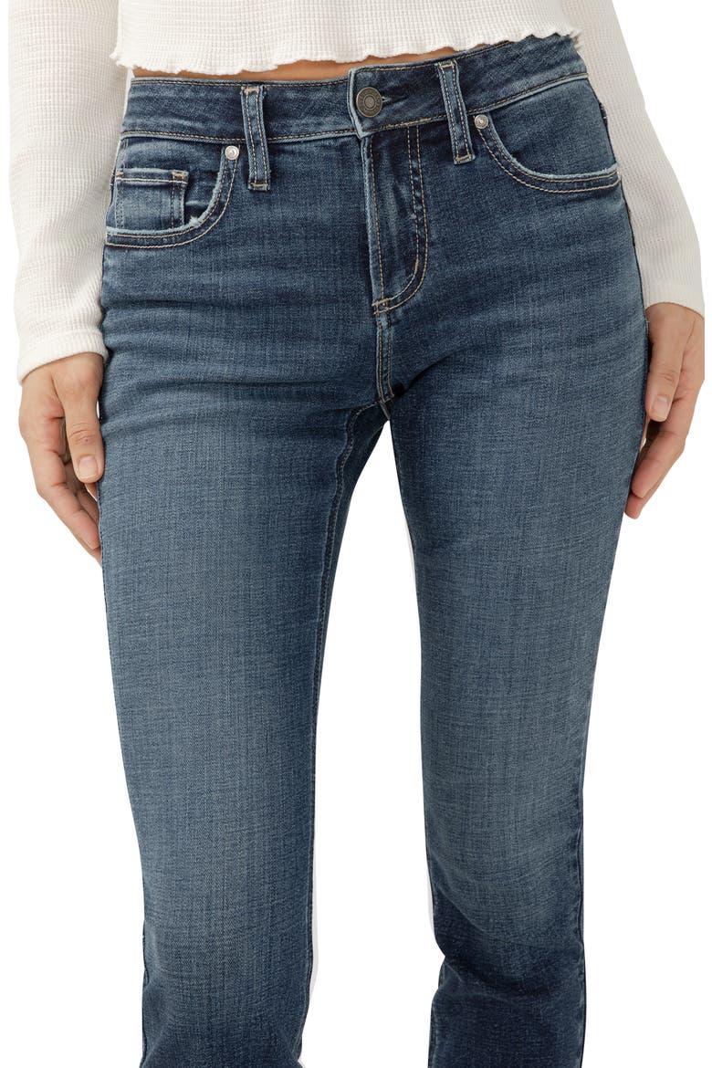 Elyse Curvy Mid Rise Slim Straight Leg Jeans, Alternate, color, HALF MOON