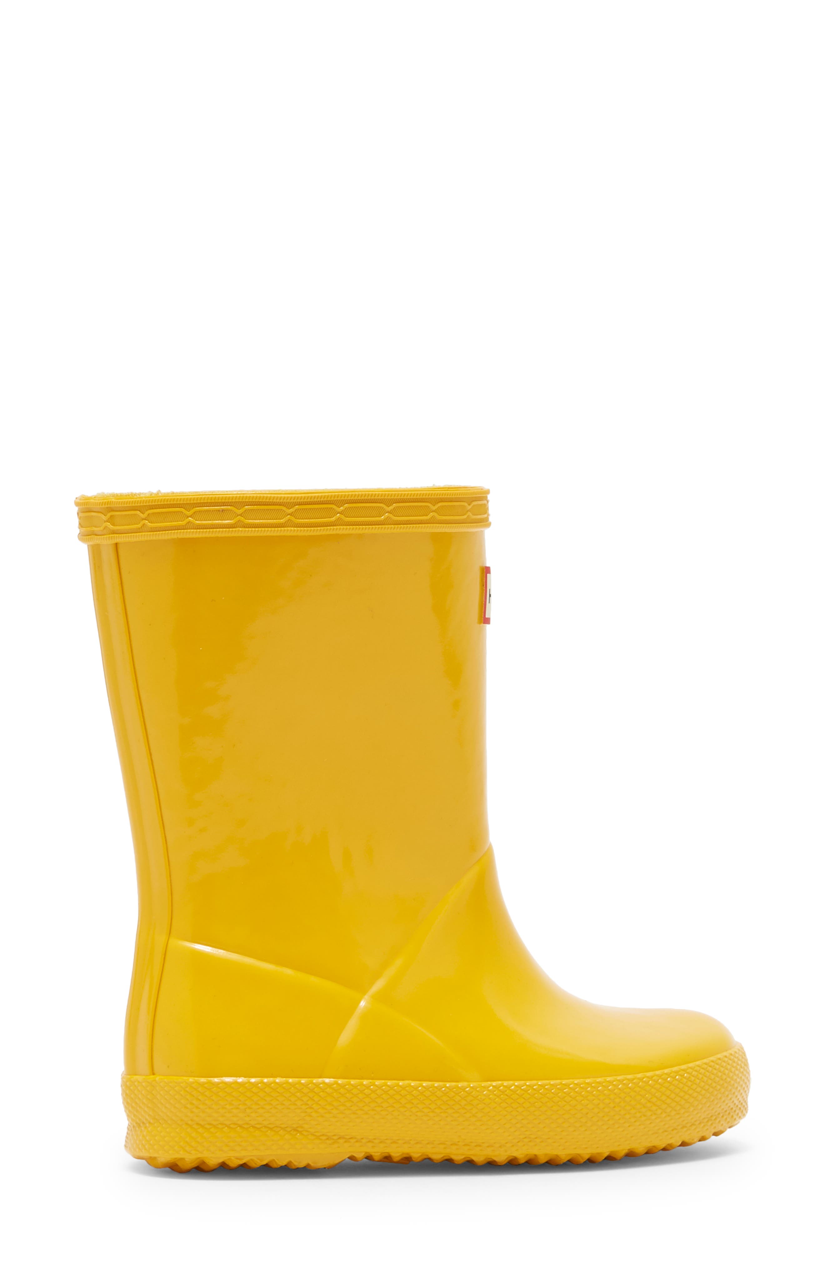 Hunter Kids' First Gloss Waterproof Rain Boot, Alternate, color, Yellow / Yellow