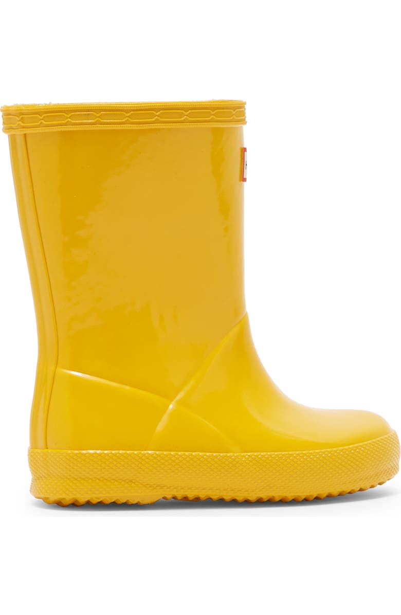 Hunter Kids' First Gloss Waterproof Rain Boot, Alternate, color, Yellow / Yellow