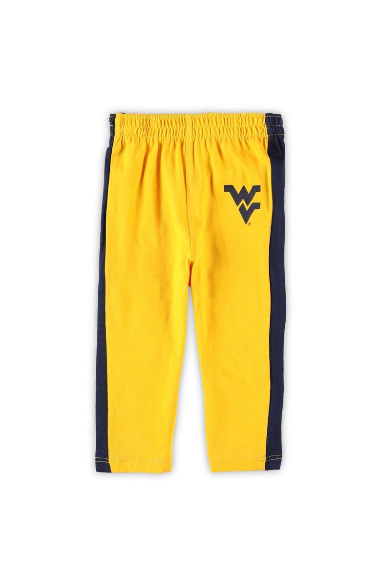 Outerstuff Newborn & Infant Navy/Gold West Virginia Mountaineers Little Kicker Long Sleeve Bodysuit & Sweatpants Set, Alternate, color, Navy