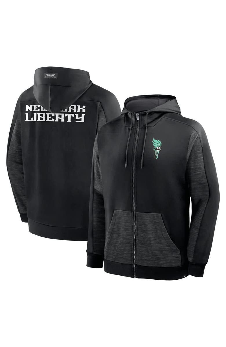 FANATICS Men's Fanatics Black New York Liberty Back Door Cut Play Defender Full-Zip Hoodie, Main, color, Black