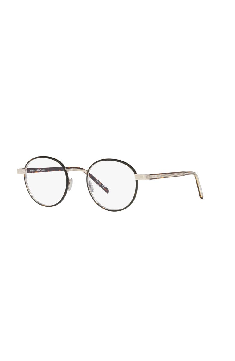 Saint Laurent 49mm Round optical glasses, Main, color, Tortoise