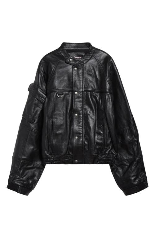 Martine Rose Bumbag Leather Jacket In Black