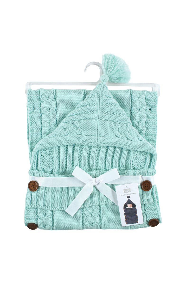 Hudson Baby Knitted Baby Lounge Stroller Wrap Sack, Alternate, color, Mint