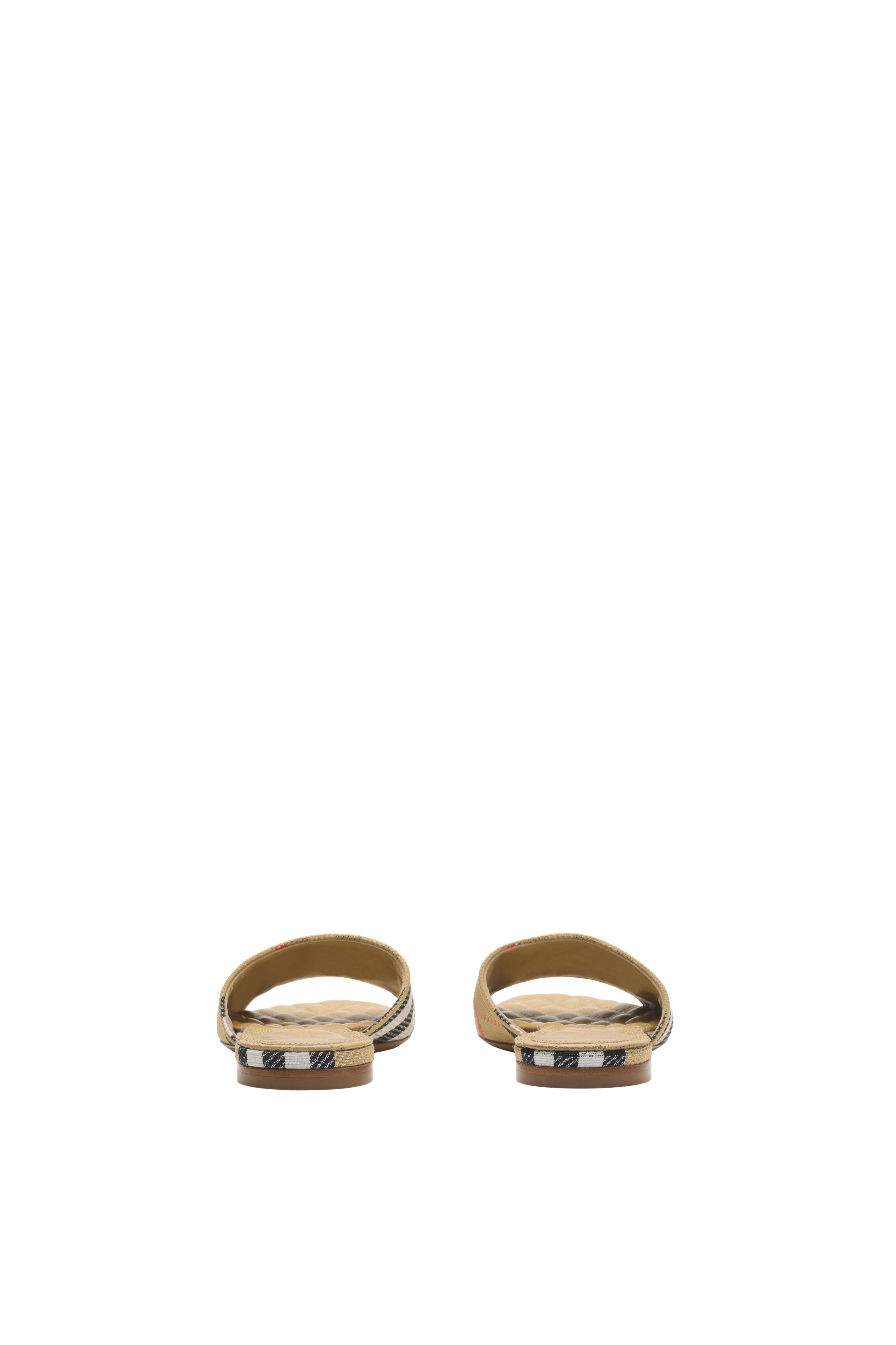 Burberry Check Sloane Slides, Alternate, color, Sand Beige