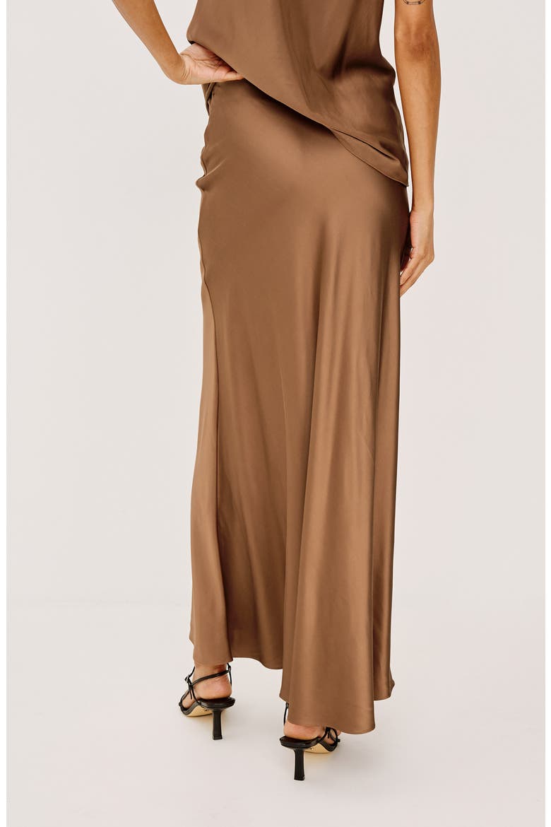 Romina Satin Maxi Skirt, Alternate, color, CINNAMON