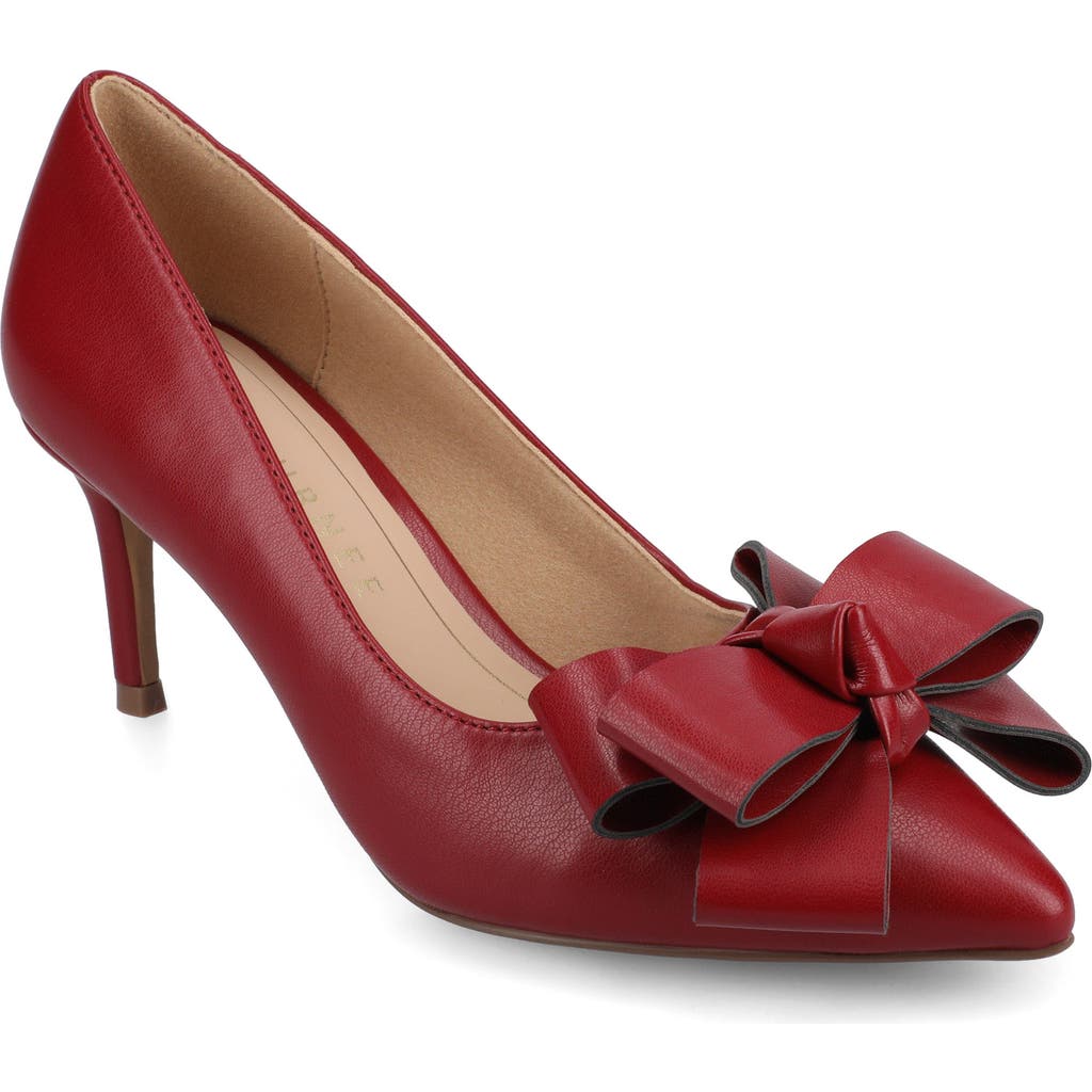 Journee Collection Crystol Pump In Burgundy