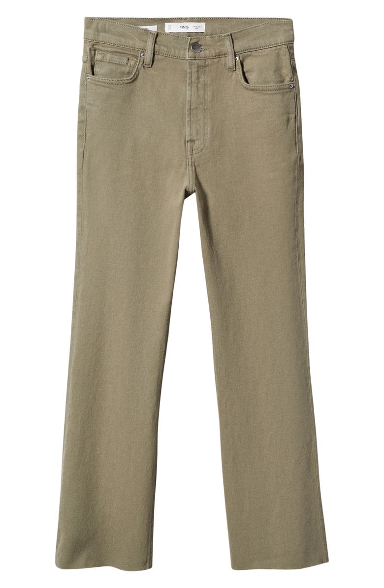 MANGO High Waist Crop Flare Jeans, Alternate, color,