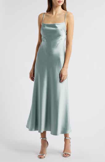 Amsale Andy Satin Midi Cocktail Dress