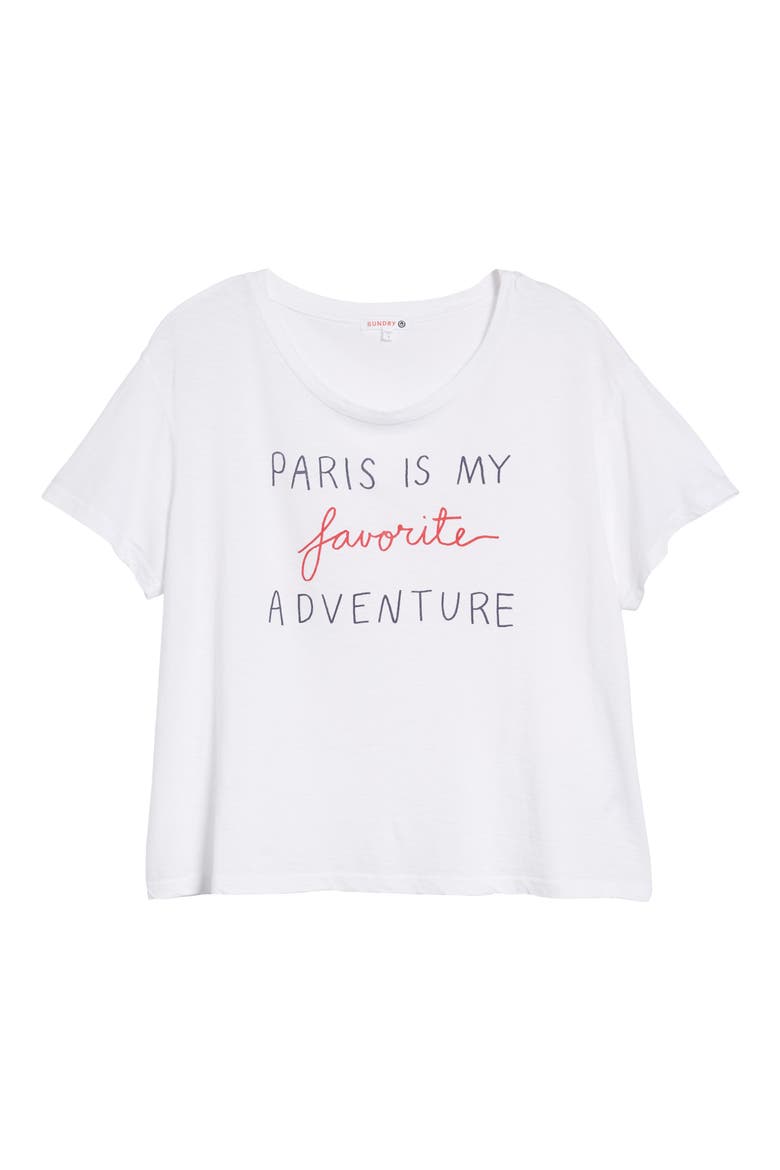 Paris Is My Favorite Adventure Tee, Alternate, color, WHITE