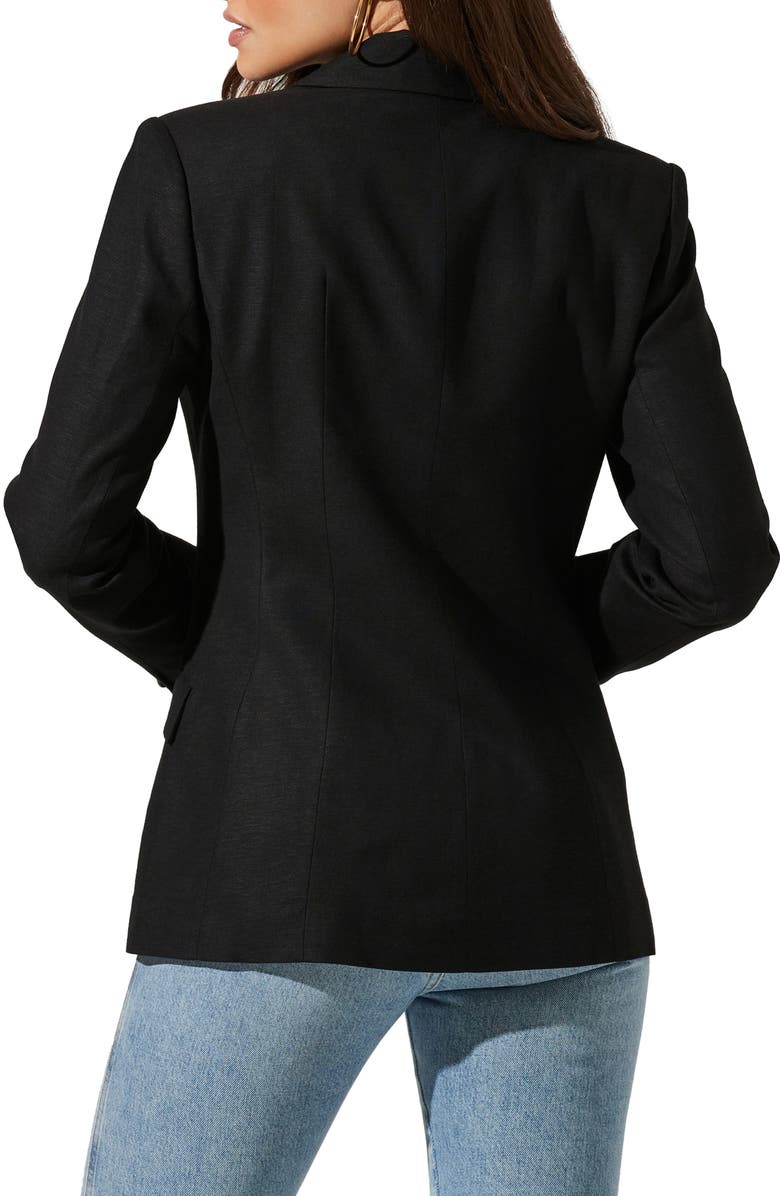 ASTR the Label Fitted Linen Blend Blazer, Alternate, color, 