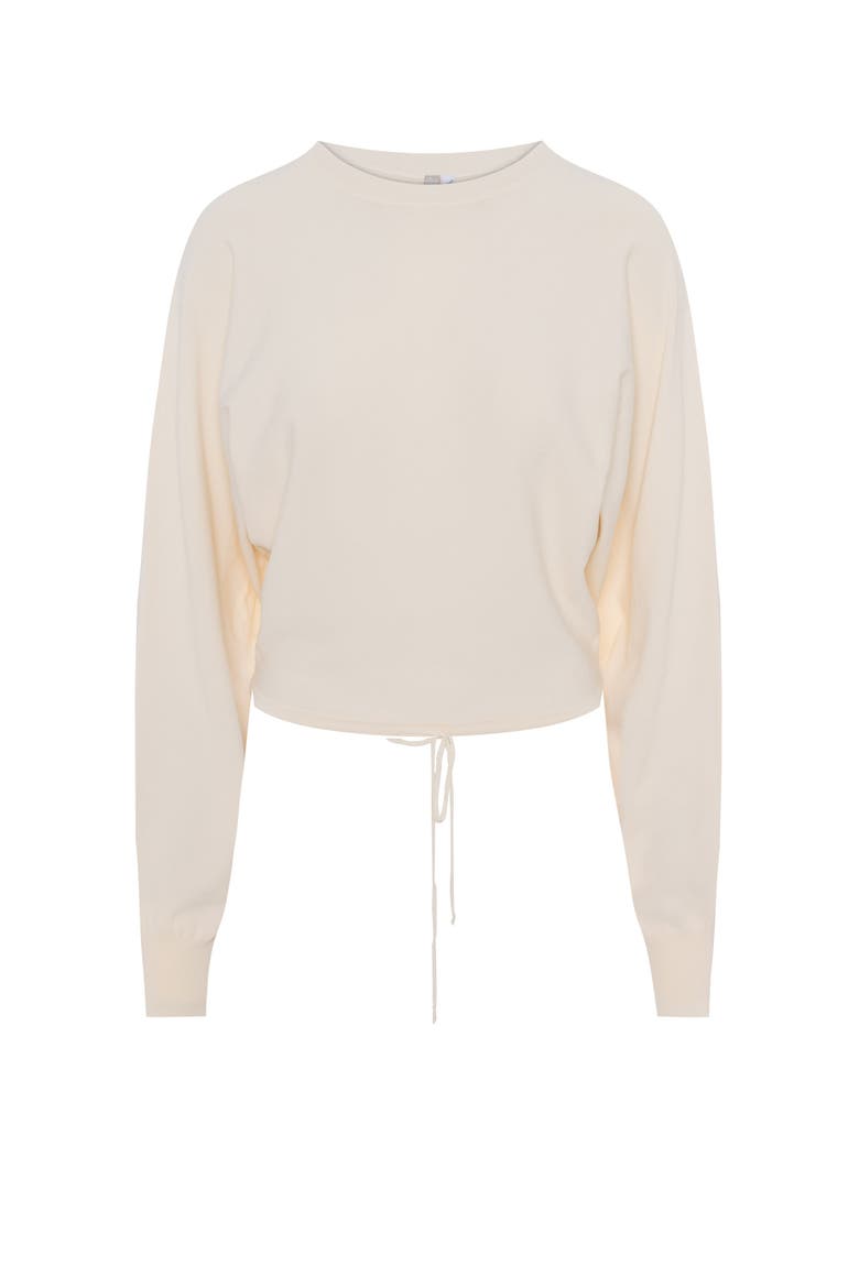 Dolman Crop Cord Hem Horizontal Knit Top, Main, color, Off White