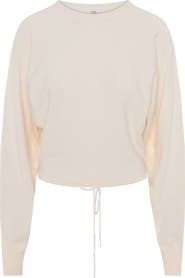 Ginger Dolman Crop Cord Hem Horizontal Knit Top