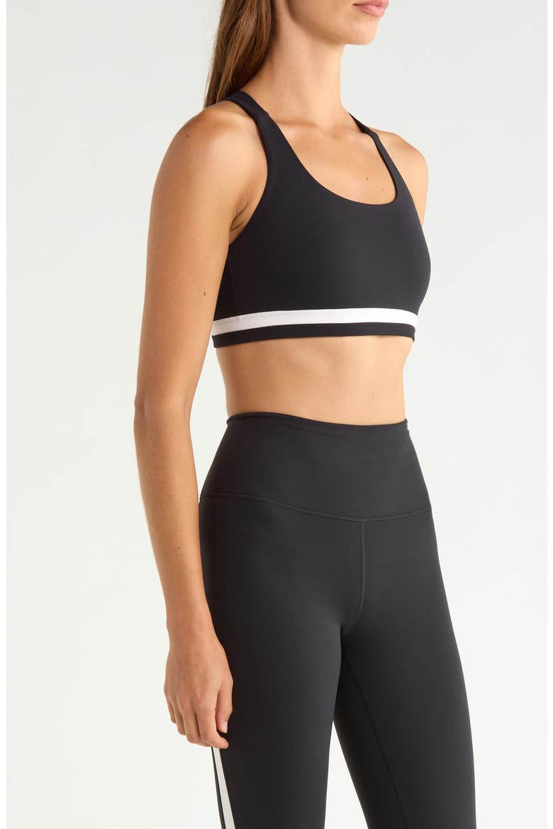 Miles Rigor Medium Impact Sports Bra, Alternate, color, BLACK/ WHITE