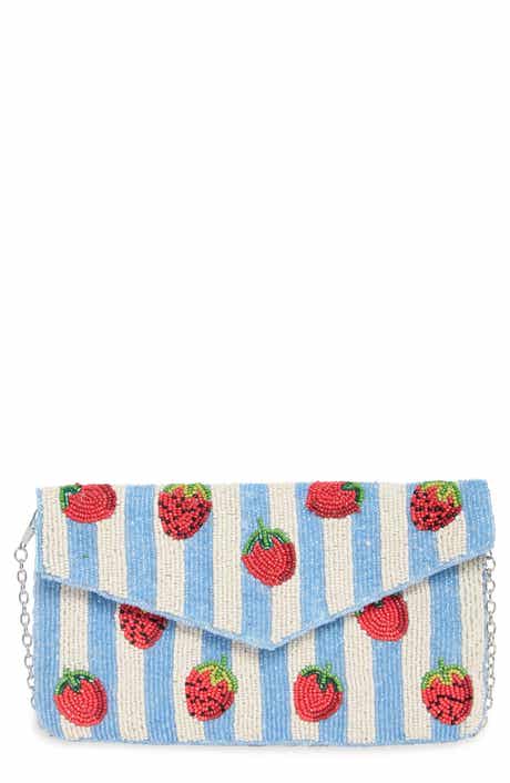 Collection XIIX Beaded Strawberry Envelope Clutch