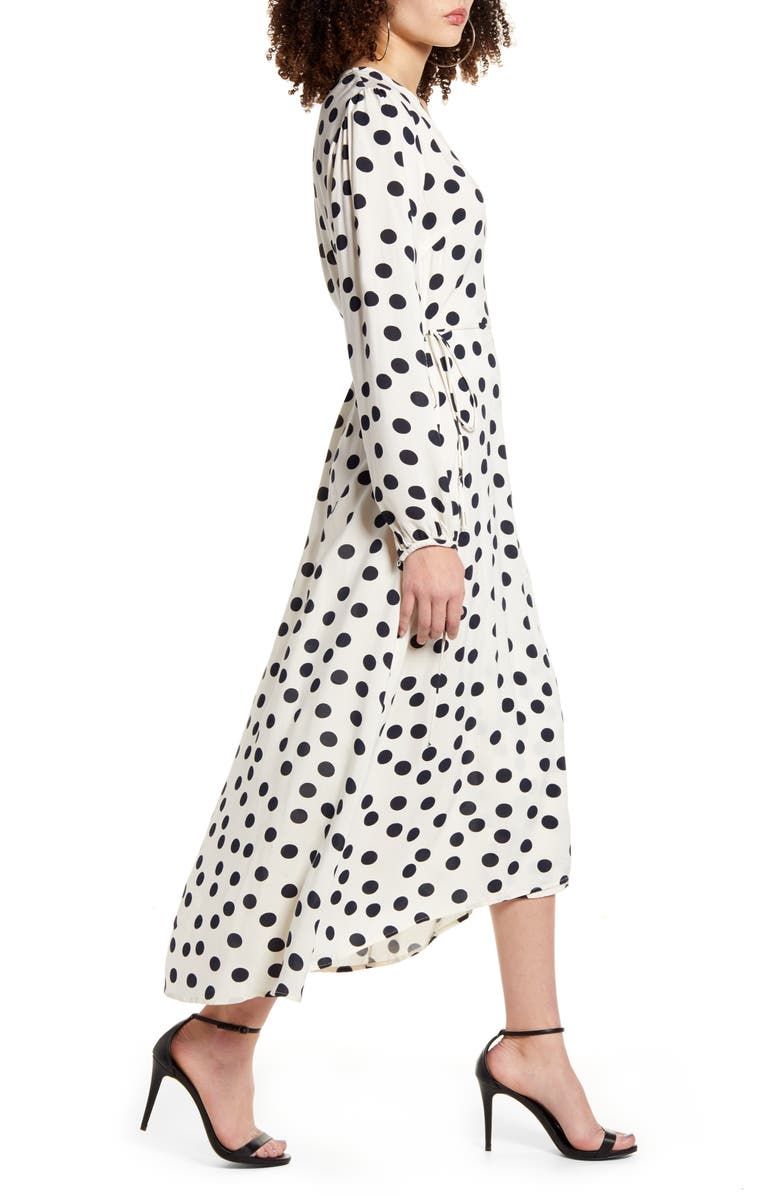 AWARE by VERO MODA VERO MODA Kayla Long Sleeve Midi Wrap Dress, Alternate, color,