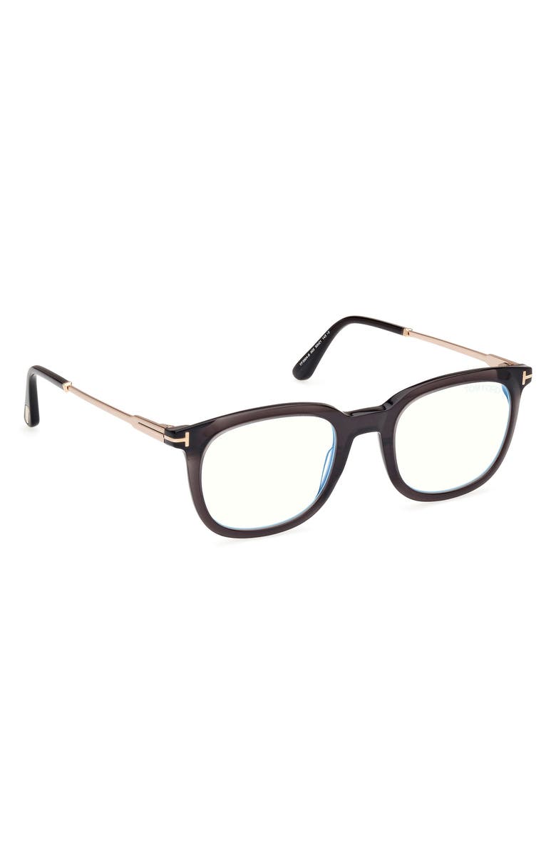 TOM FORD 50mm Square Blue Light Blocking Glasses, Alternate, color,