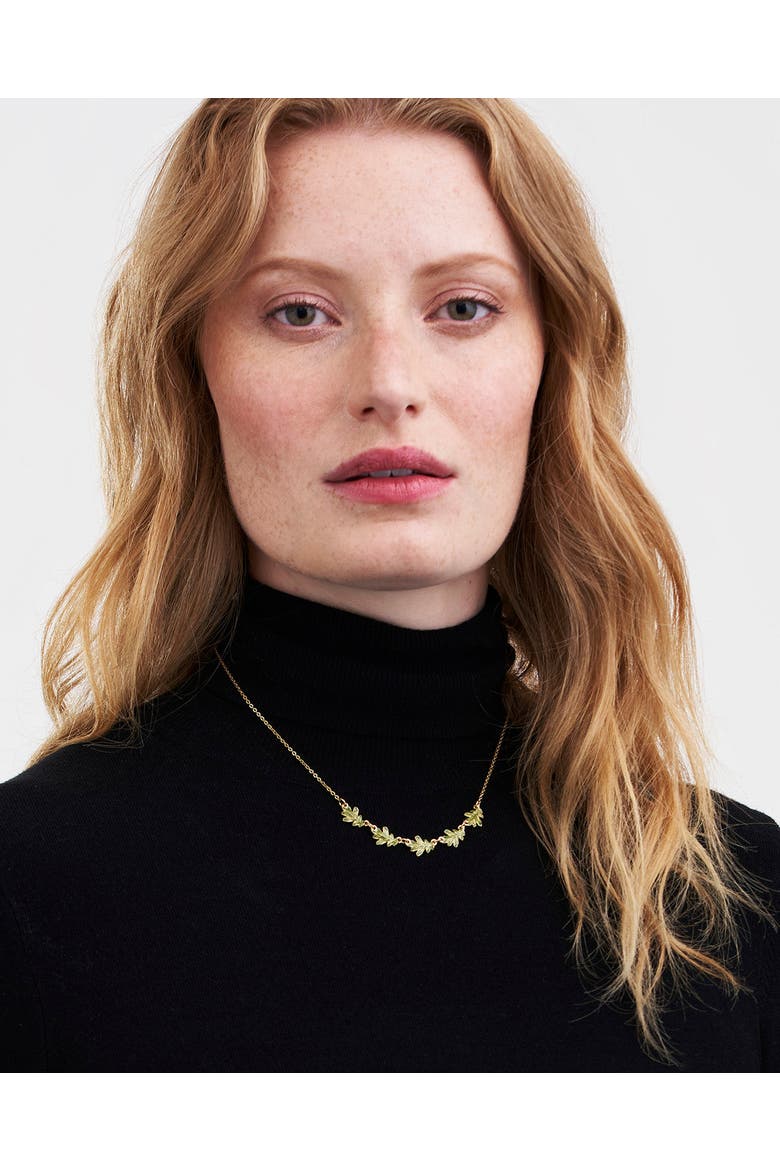 Oak Leaf Gold Choker, Alternate, color, Gold