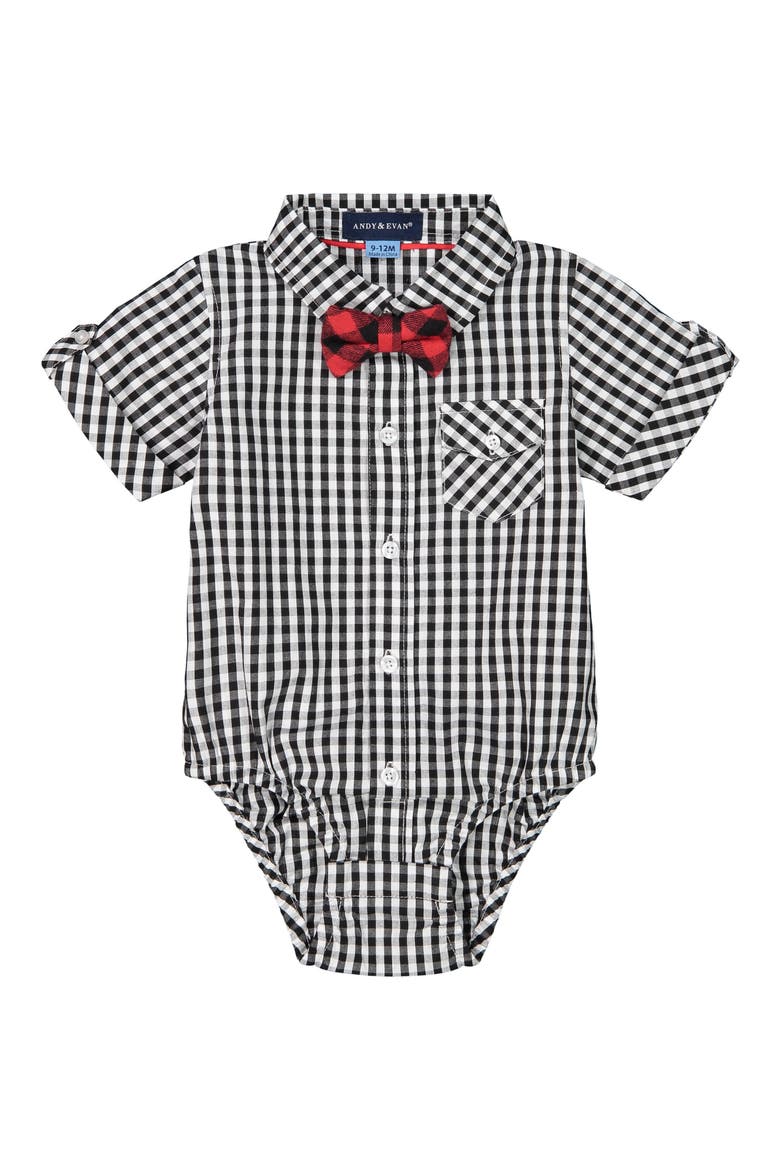 Bodysuit, Shorts & Bow Tie Set, Alternate, color, BLACK