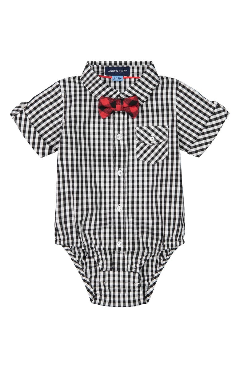 Andy & Evan Bodysuit, Shorts & Bow Tie Set, Alternate, color, 