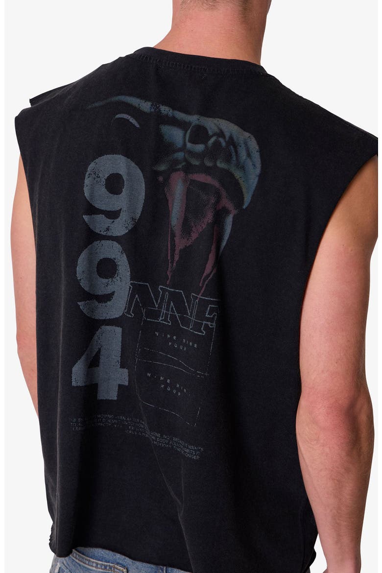 Snake Venom Sleeveless Graphic Cutoff T-Shirt, Alternate, color, BLACK